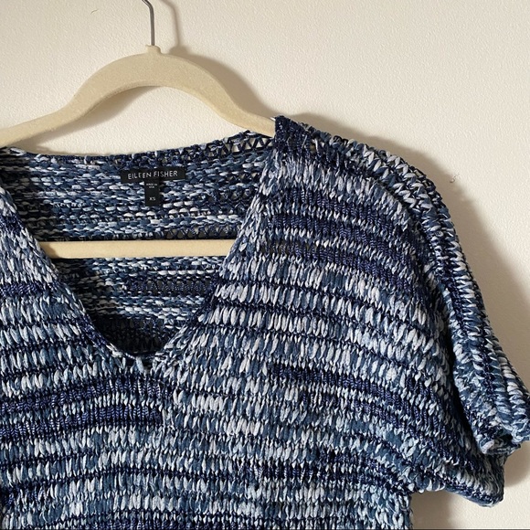 EILEEN FISHER Brushstroke V-Neck Knit Top - Picture 3 of 3